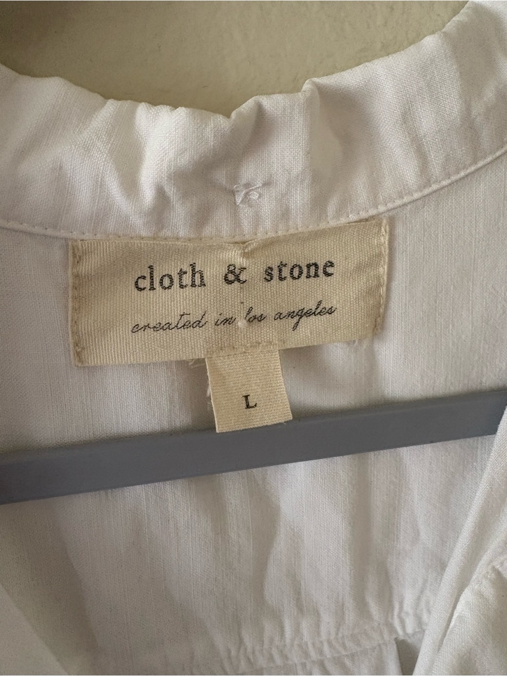 Cloth & Stone White Relaxed Short-Sleeve Button-Down 100% Tencel Top - Picture 8 of 9